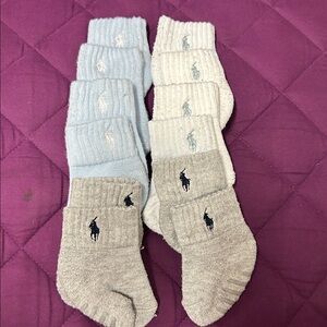 6
Ralph Lauren Casual Socks - White, Light Blue, Gray INFANT SIZE